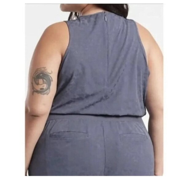 NEW! Athleta | Brooklyn Textured Jumpsuit Jacquard Leopard Medieval Violet - Picture 5 of 14